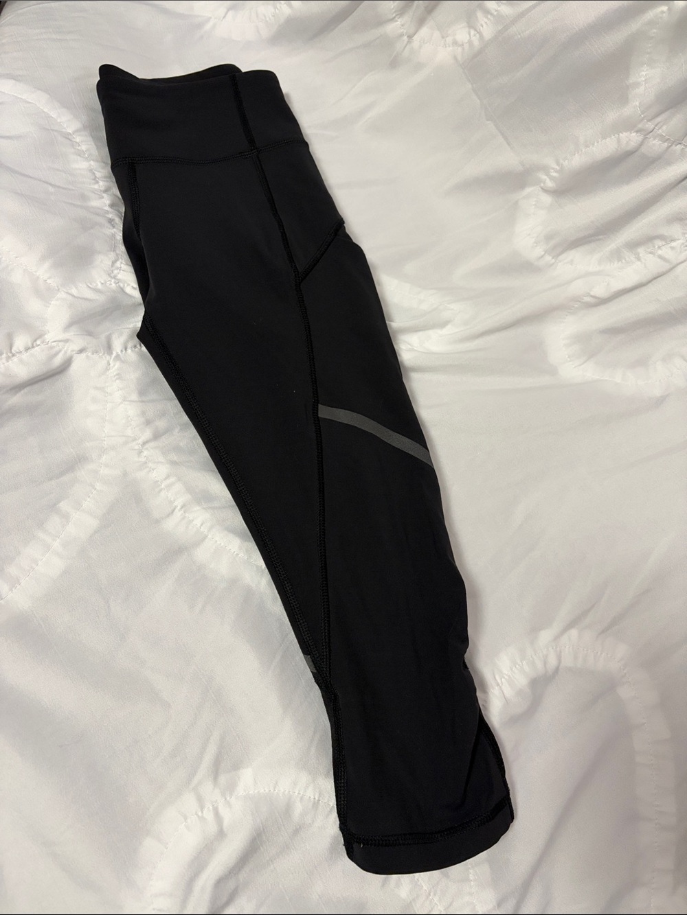 lululemon athletica Black Legging Capris with Reflective Stripe